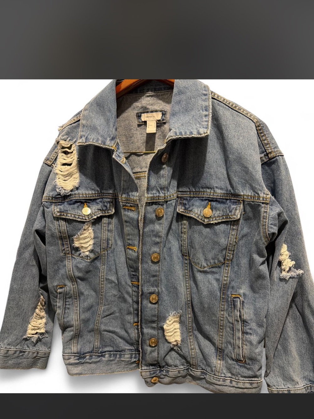 Distressed Blue Denim Jacket - women’s